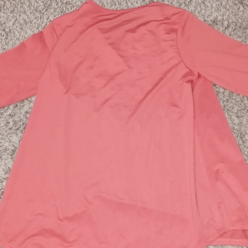 Women CW Classics Top Blouse Size‎ Large Color Tangerine Pink Cute Design...